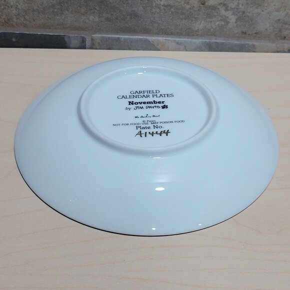 Garfield Calendar November Plate Jim Davis Plate No A 1444 Danbury Mint - Picture 13 of 14